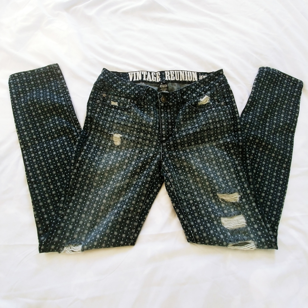 REWASH Vintage Reunion Distressed Skinny Jeans Size 5/27